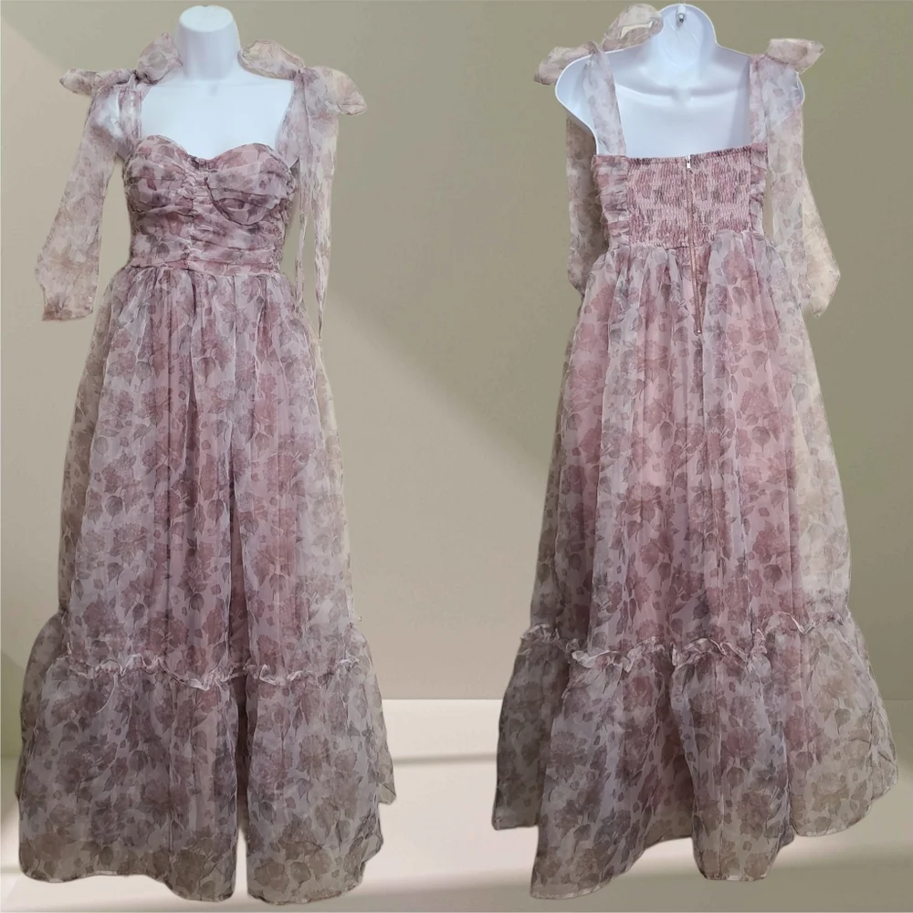 Petal & Pup Pink Floral Midi Dress - Picture 8 of 11